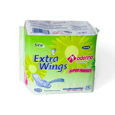 Un buen precio. Fabricación en fábrica Super delgada de un solo uso de servilletas sanitarias no tejidas Pad con impresión azul para uso de día y de noche en línea