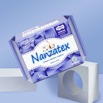 Un buen precio. Mujer Muñequillas sanitarias con super absorber superficie de algodón puro OEM mujer fabricante de almohadillas sanitarias en línea
