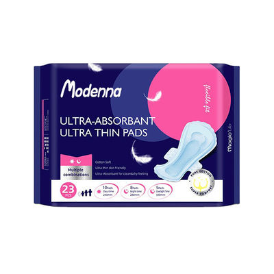 Un buen precio. Cojines ultra finos orgánicos del algodón de la tira de Chip Sanitary Pads Blue Printing del anión de las mujeres en línea