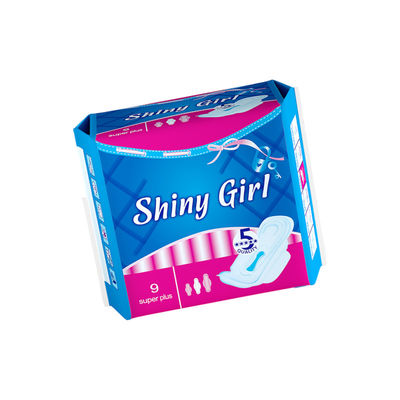 Un buen precio. Productos de higiene femenina Algodón Pad sanitario regular alado Banda de impresión azul Brinquillos sanitarios baratos Toallas para mujeres en línea