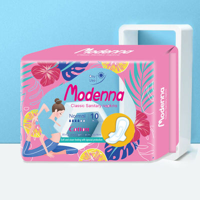 OEM 290mm higiene biodegradable toallita higiénica de algodón almohadilla higiénica femenina con alas