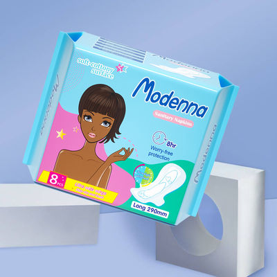 Un buen precio. Usar durante la noche Servilletas higiénicas extra largas Naturalmente almohadillas de mujer suave caída en línea